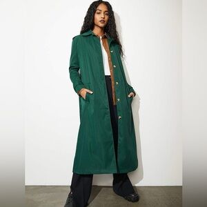 Vintage Emerald Green Trench Coat Size L